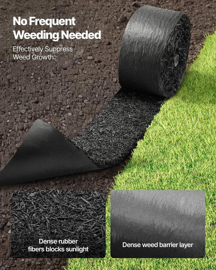 Buying Solutions MB Gummimulch-Mattenrollen Set aus 4 Rollen, Schwarz, Permanentes Mulch-Randband aus recyceltem Gummi mit Erdspießen, Breite: 11,5 cm, Länge: 305 cm - Bild 5