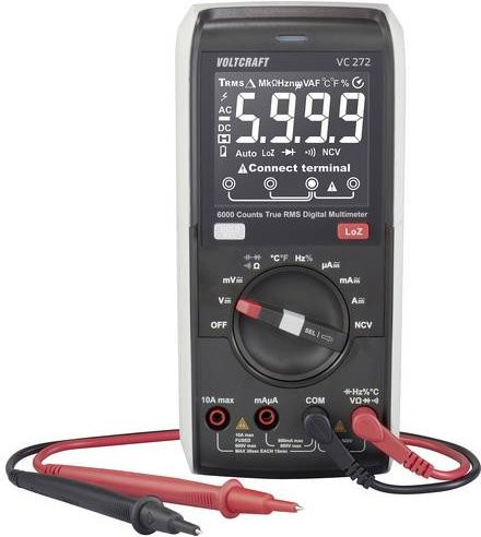 Voltcraft VC272 Digitales Hand-Multimeter True RMS LoZ CAT III 600V Grau mit 6000 Counts - Bild 1