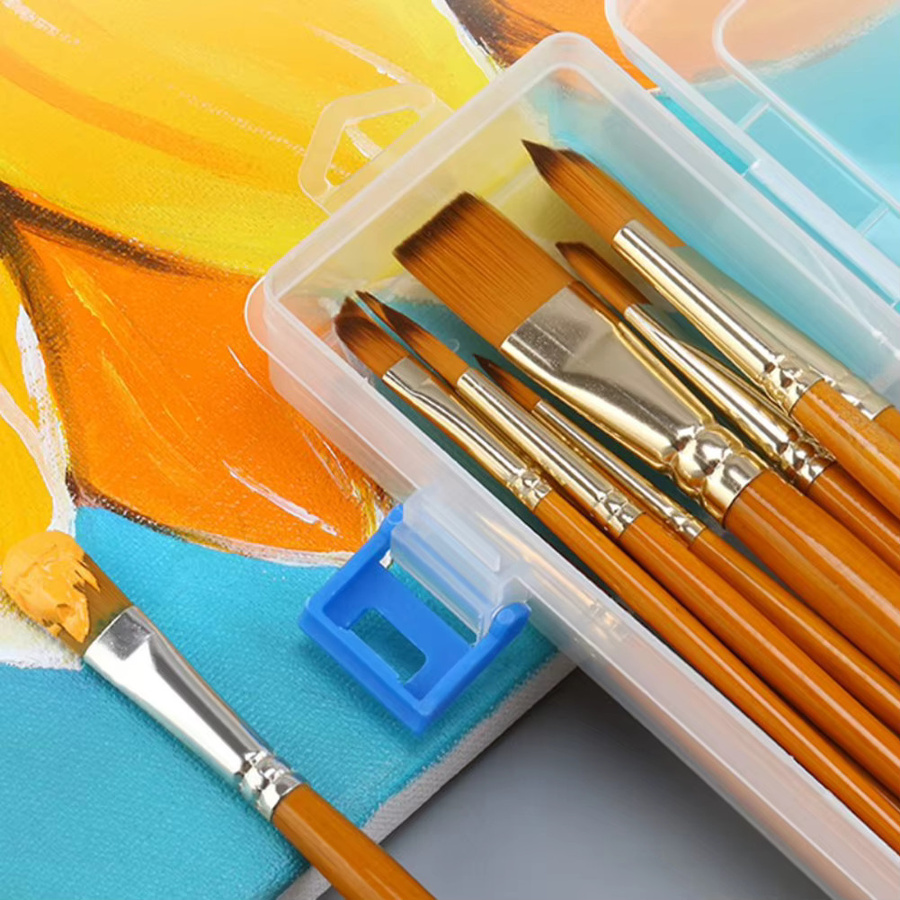 Aufbewahrungsbox für Pinsel und Malstifte in Weiß und Transparent, B/T/H: 33 x 7 x 3,5 cm - Bild 3