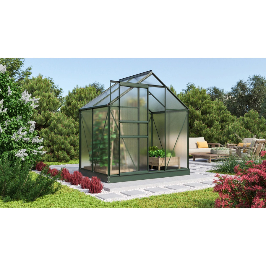 Vitavia Gewächshaus Comet 2500 in Smaragdgrün mit Polycarbonat-Platten und Aluminiumrahmen, 2,5 m² - Bild 3