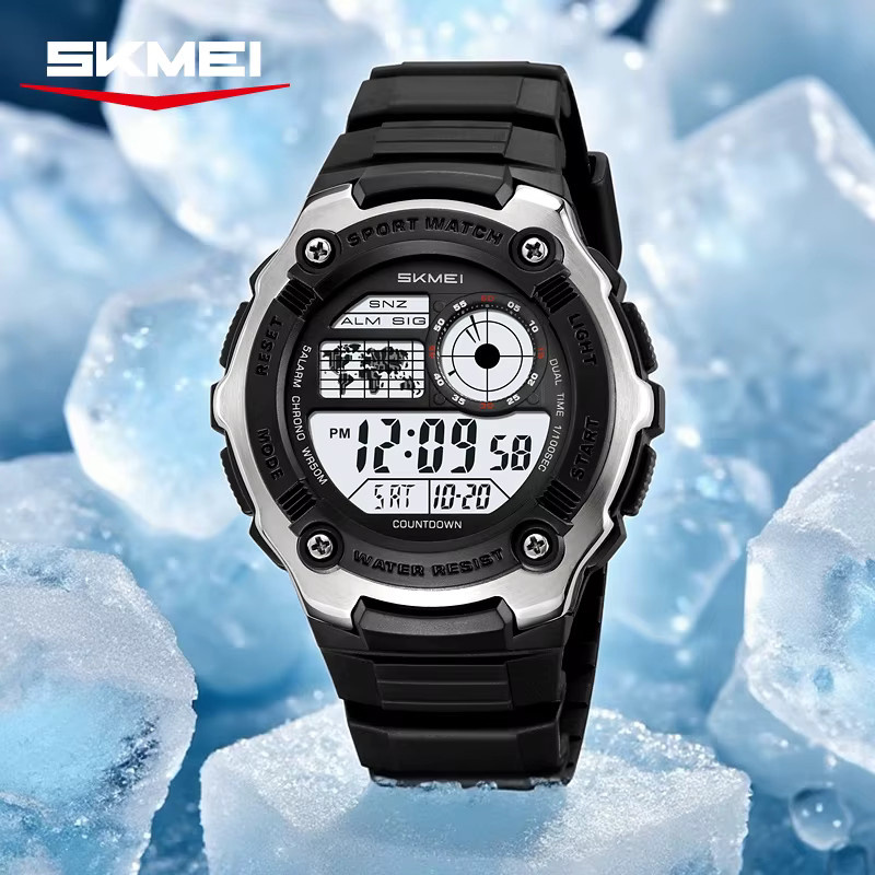 SKMEI Digitaluhr, Kunststoff, Silikon, Schwarz, Herren - Bild 2