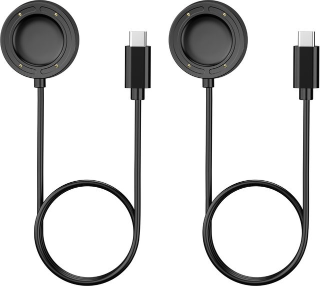 Suunto Ersatzladegeräte für Suunto Run, USB-C, Schwarz, 2er-Pack - Bild 1
