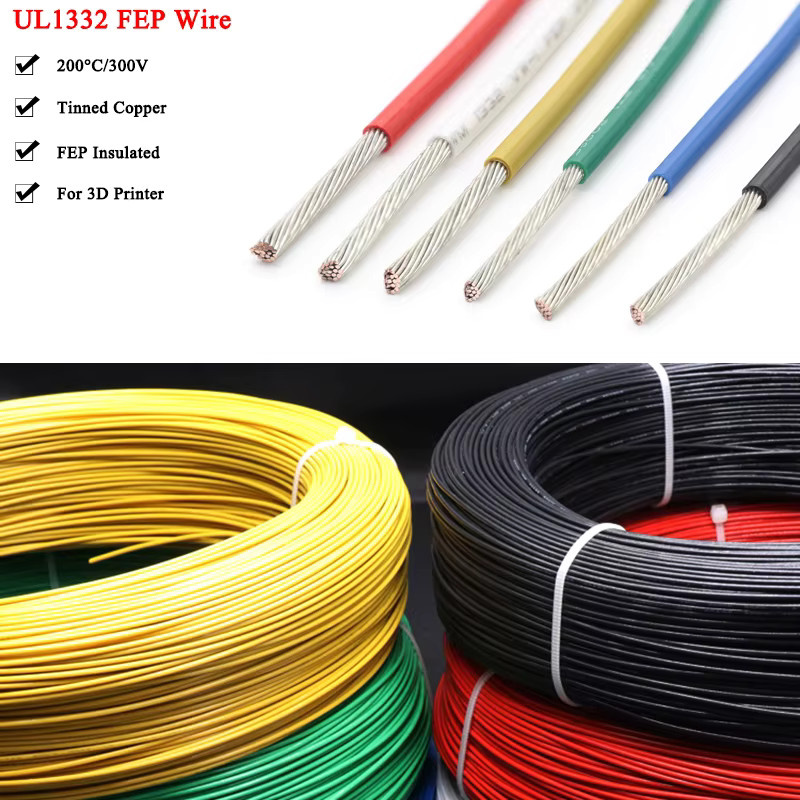 UL1332 PTFE FEP isoliertes Kupferkabel in Weiß, verzinnt, Hochtemperatur 300 V, verschiedene AWG-Stärken für 3D-Drucker - Bild 4