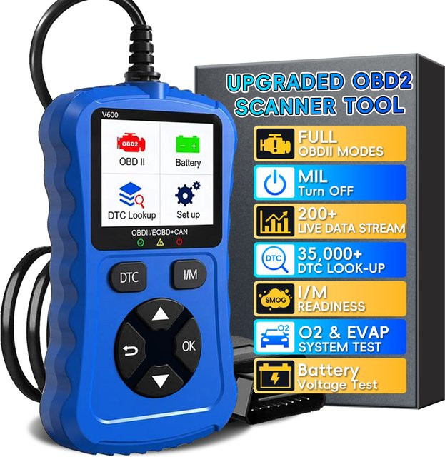 OBD2-Scanner Auto-Code-Lesegerät in Blau mit Plug-and-Play-Funktion zur CAN-Diagnose und zum Lesen sowie Löschen von Motorfehlercodes - Bild 1