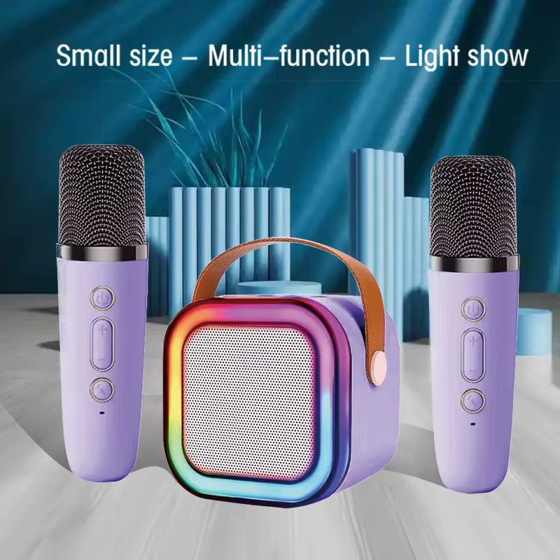 HLWL K12 Tragbare Mini-Karaokemaschine in Lila mit Bluetooth und kabellosem Mikrofon - Bild 3