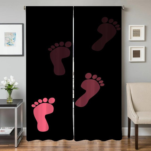 2er-Set Verdunklungsvorhänge mit Tier-Motiv in Schwarz für Küche, Wohnzimmer und Schlafzimmer, Breite: 50 cm, Höhe: 70 cm - Bild 1