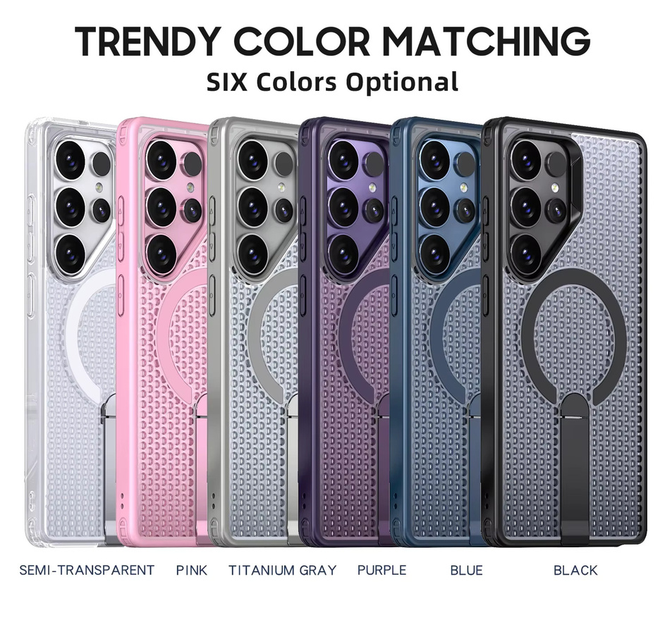 Magnetische kabellose Ladehalter-Telefonhülle für Samsung Galaxy S25 Edge S24 S23 S22 Ultra Plus in Blau mit atmungsaktiver Wärmeableitung - Bild 5