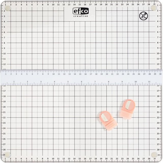 Efco Papierwerkstatt Magnetische All-In-One Unterlage aus Kunststoff, Weiß/Dunkelgrau, B/T: 30,5 x 30,5 cm - Bild 1