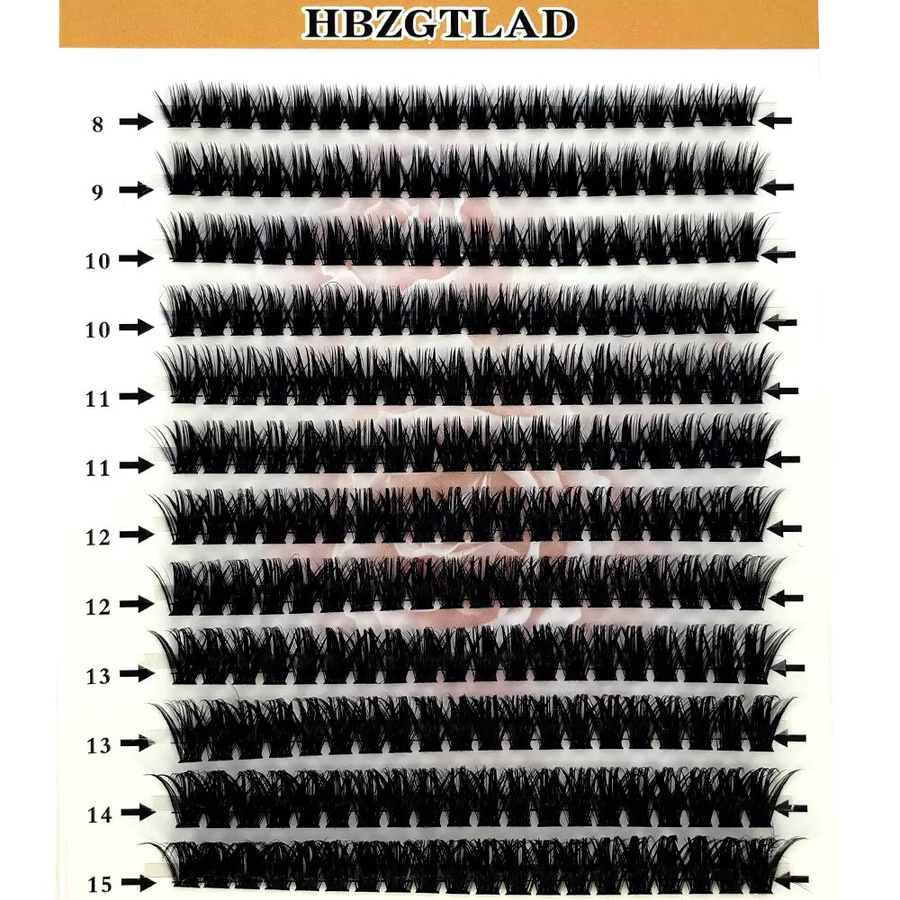 HBZGTLAD DIY Cluster Wimpern, 12 Reihen, Schwarz, Unisex - Bild 5