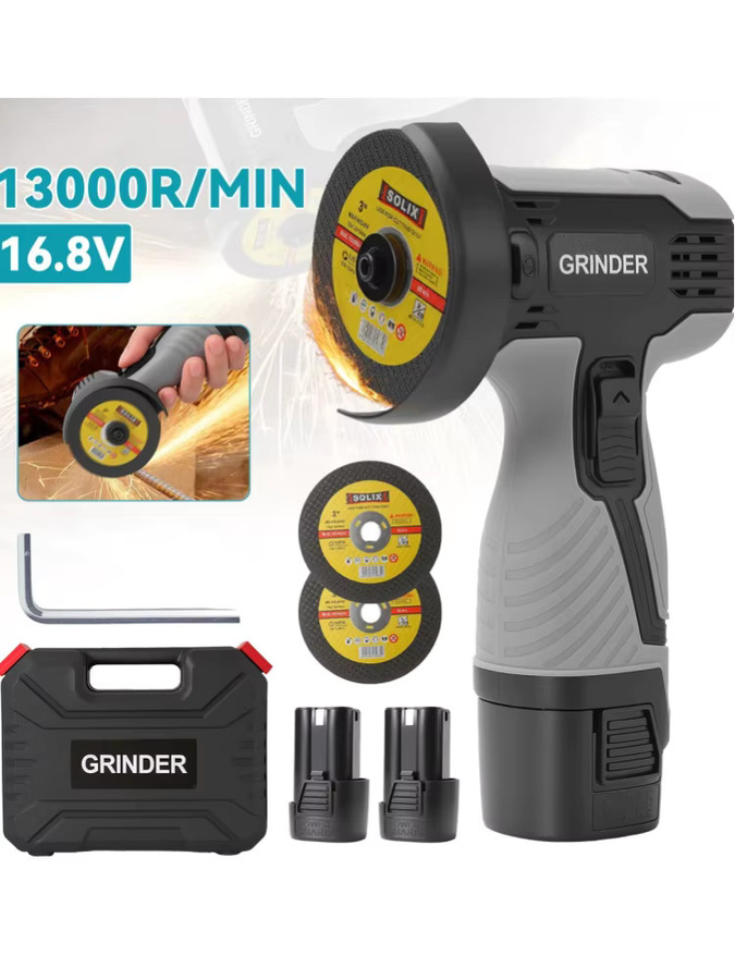 Bromose Mini Handgeführter Lithium-Akku-Winkelschleifer 16,8V Tragbare Multifunktions-Schneid-, Polier- und Schleifmaschine für DIY-Arbeiten - Bild 8