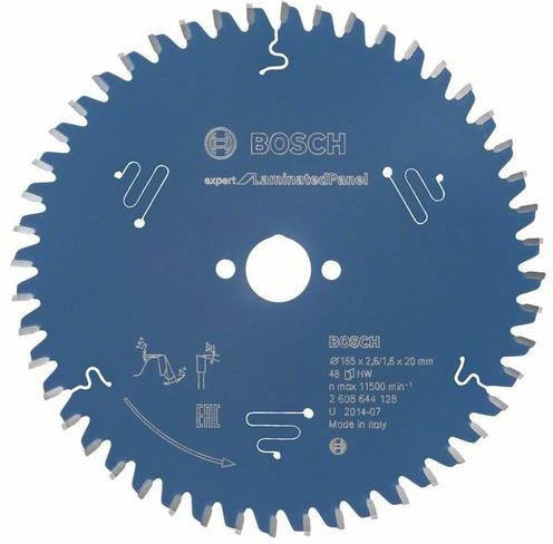 Bosch Expert Kreissägeblatt für Laminatplatten mit 48 Zähnen, Durchmesser: 165 mm, Bohrung: 20 mm, Dicke: 2,6 mm - Bild 1