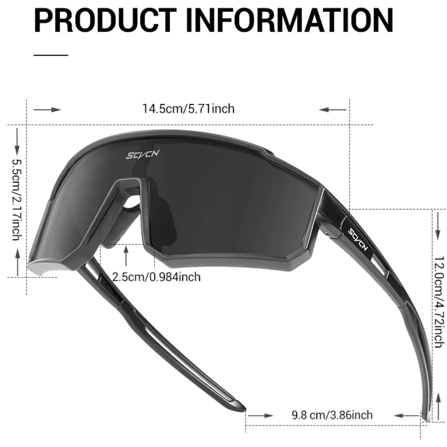 SCVCN Sonnenbrille, Unisex, Vollrand, Kunststoff, Wrap - Bild 5