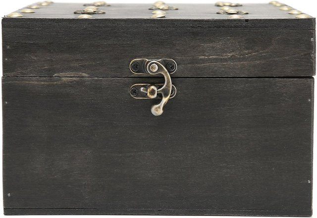 Neoglint Retro Aufbewahrungsbox aus Holz mit Metallscharnier in Grau - Bild 1