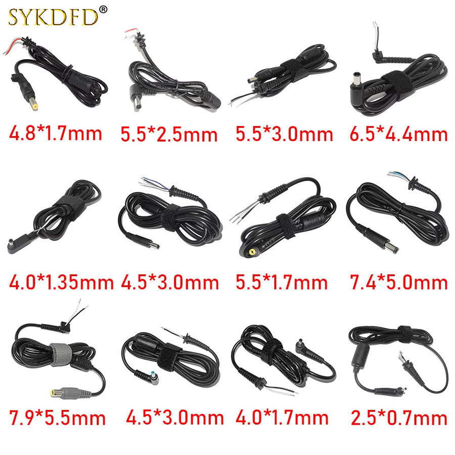 SYKDFD DC Stecker Adapter Set für Laptop Ladegeräte in Schwarz mit verschiedenen Maßen: 5,5 x 2,5 mm, 2,1 mm, 4,8 x 1,7 mm, 7,4 x 5,0 mm und 5,0 x 1,7 mm - Bild 2