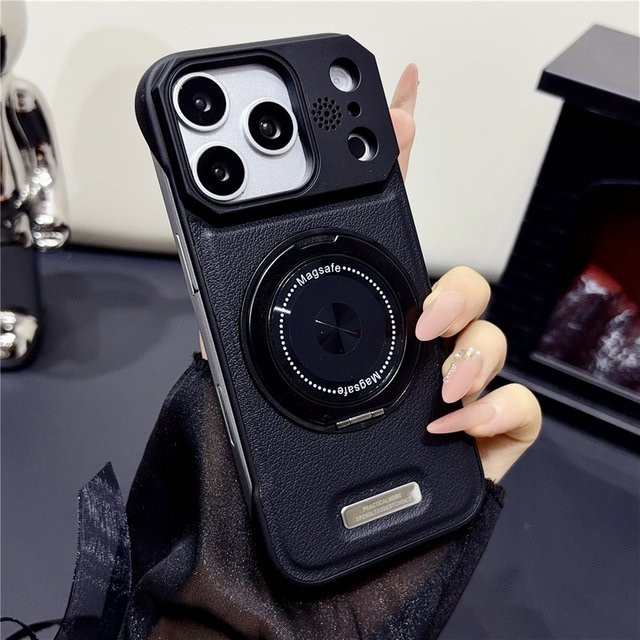 Fudusaidman Rahmenlose Magnetische Handyhülle mit 360 Grad Ständer für iPhone 12 13 14 15 16 17 Pro Max in Blau - Bild 1