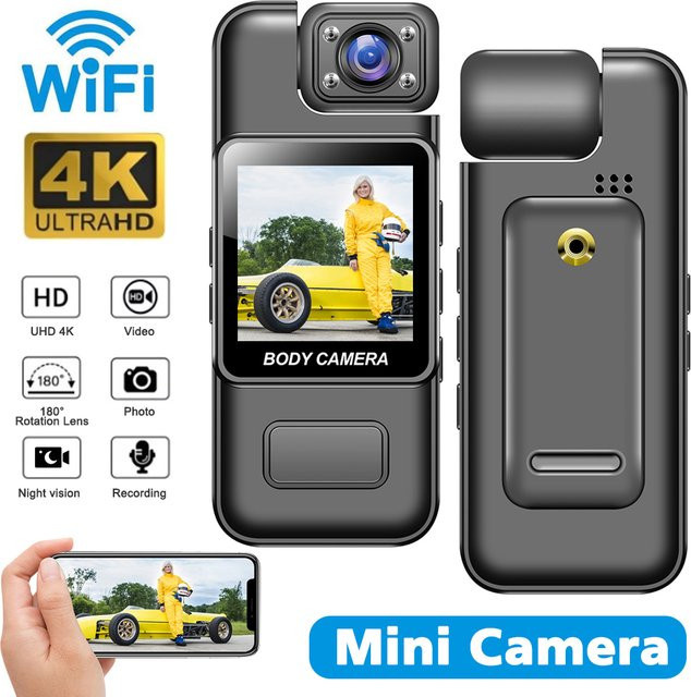 Occkic 4K WiFi Ultra HD Mini-Action-Kamera mit Infrarot-Nachtsicht in Schwarz - Bild 1