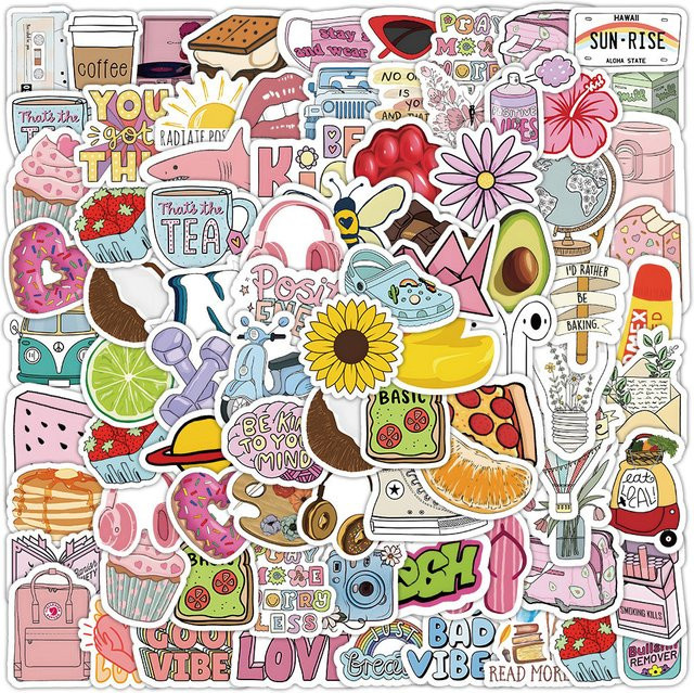 100 Stück Cartoon Sommer Graffiti Aufkleber in Multicolour von Anime Worlds Store - Bild 1