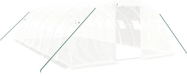 furnicato Gewächshaus mit Stahlrahmen in Weiß, Fläche: 32 m², B/T/H: 8 x 4 x 2 m - Bild 1