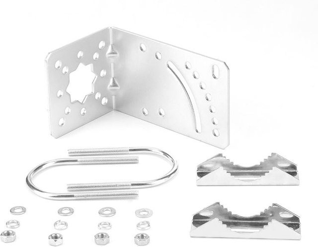 NOWEPOCH Edelstahl Montagehalterung für LPDA Yagi Außenantennen mit Mastklemme und U-Schrauben in Silber - Bild 1
