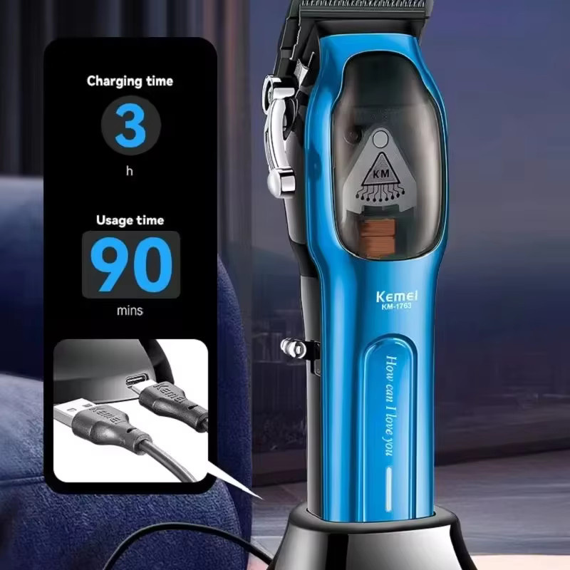 Kemei KM-1763 Haarschneidemaschine, Herren, Blau - Bild 5