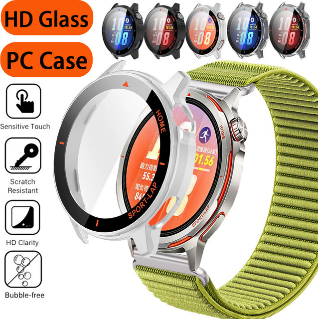 Huawei Smartwatch Displayschutzfolie und Schutzhülle, Black Red - Bild 1