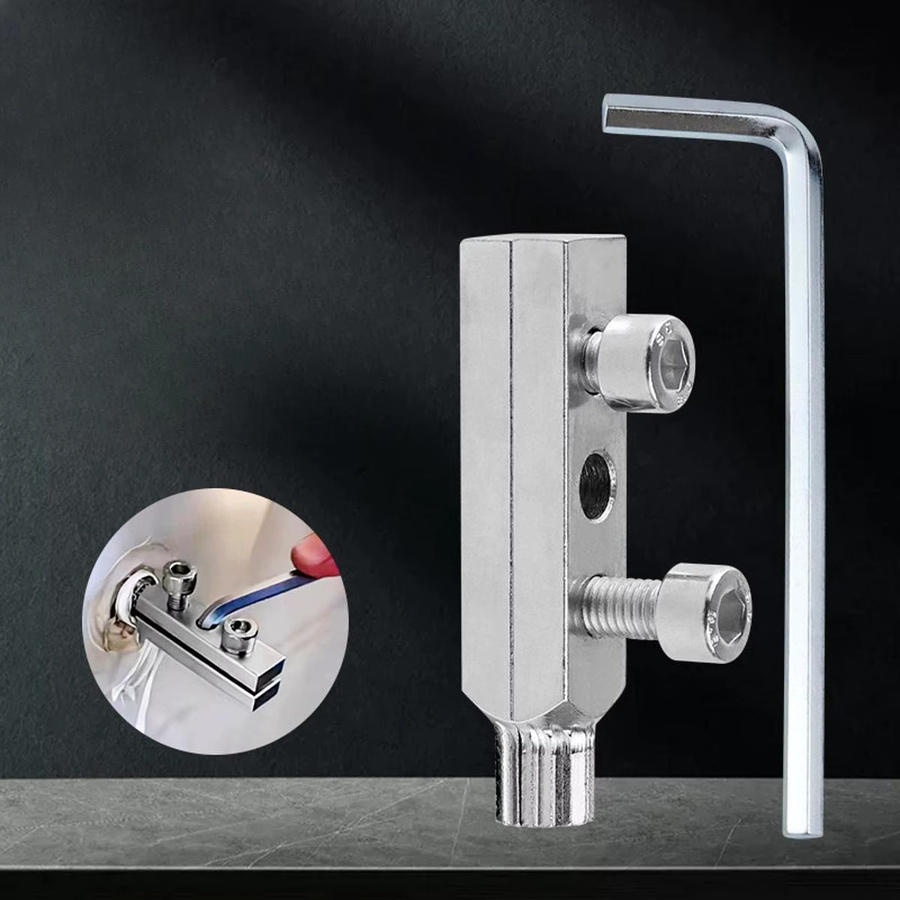 Vielseitiger Schraubenausdreher für gebrochene Schraubenköpfe in Silber, ideal als Werkzeug für Waschbecken, Wasserhähne und Ventile - Bild 2