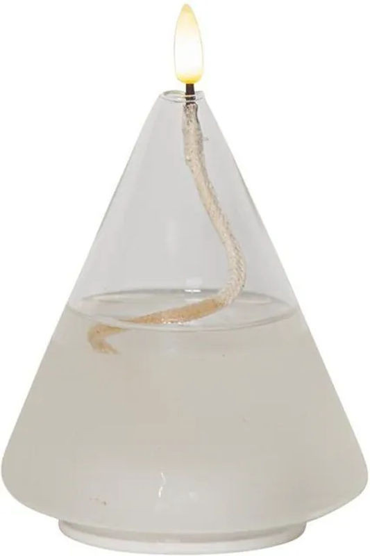 Star Trading Flamme Float LED-Öllampe in konischer Form aus Glas, Transparent, Warmweiß mit Timer und Flackereffekt, Höhe: 15,5 cm - Bild 1