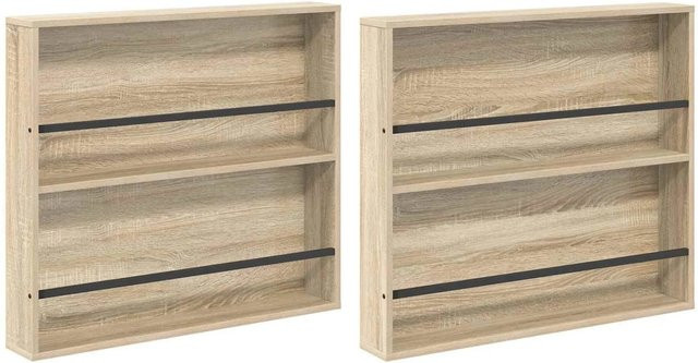 vidaXL Magazinregal 2er Set Sonoma-Eiche, Wandmontage, B/T/H: 80 x 12 x 70 cm - Bild 1