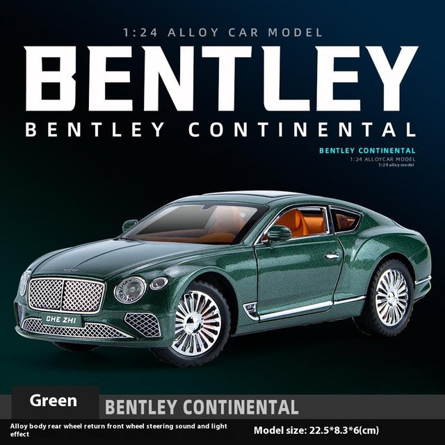 Linyi toy car Bentley Continental GT, Metallmodell, 1:24, mit Licht und Sound, grau, ab 14 Jahren - Bild 1