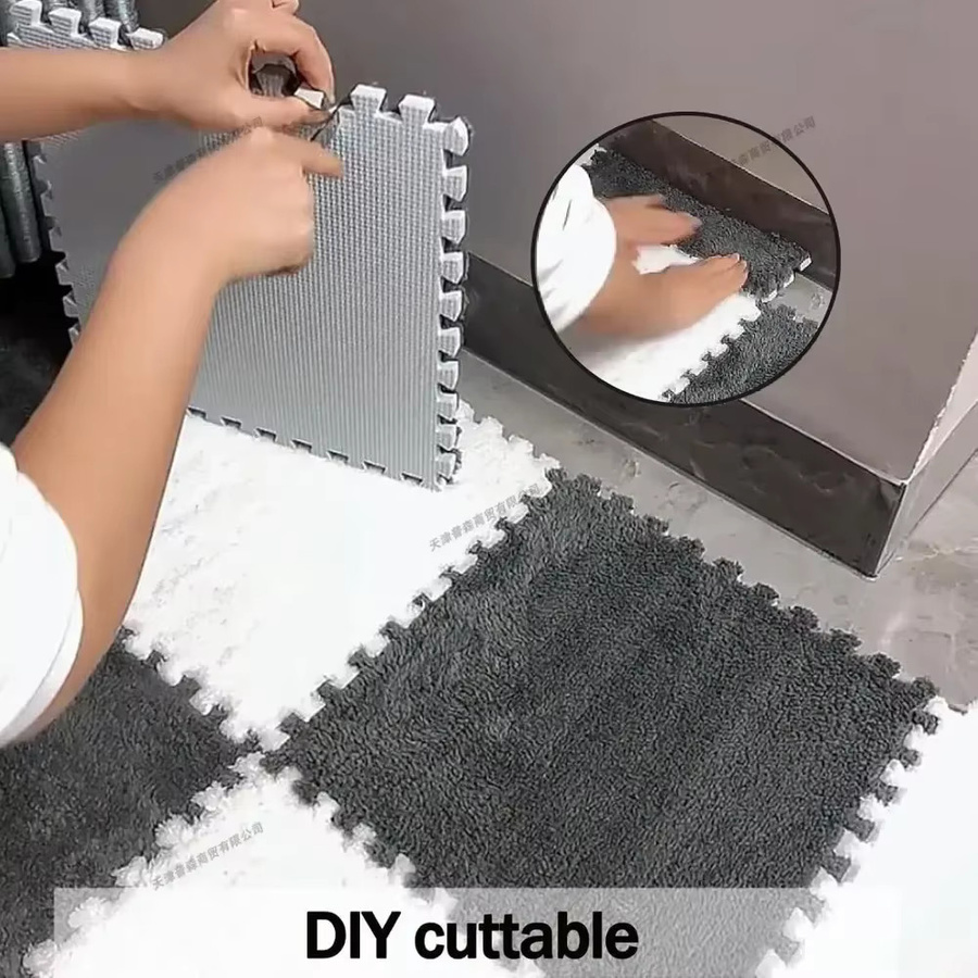 DHDH 10er Set Plüsch-Babyspielmatte aus EVA-Schaum in Weiß, Puzzle-Teppich für das Kinderzimmer, B/B/H: 30 x 30 x 30 cm - Bild 2