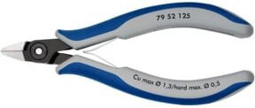 Knipex Präzisions-Elektronik-Seitenschneider 79 52 125 mit Mehrkomponenten-Hüllen brüniert blau - Bild 1
