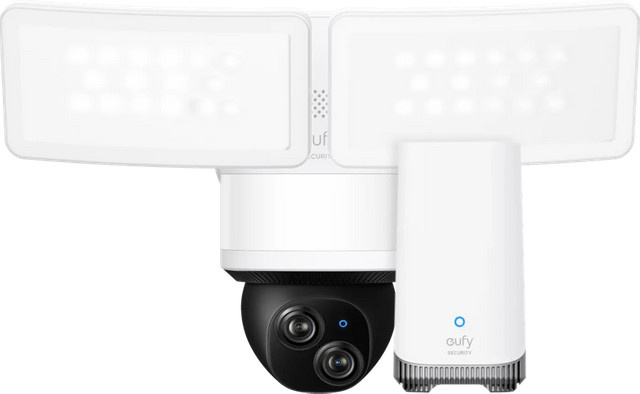 eufy Floodlight Cam E340 mit HomeBase 3, WLAN-Überwachungskamera in Weiß - Bild 1