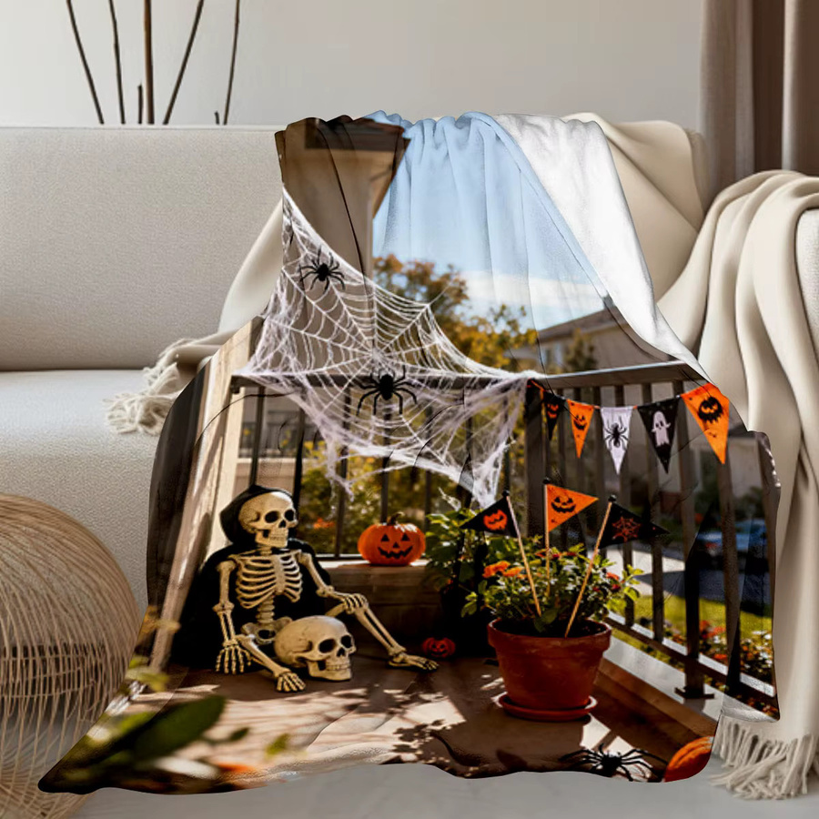 Individuelle Halloween-Paar-Foto-Flanellblanke von SRH aus Polyester, maschinenwaschbar - Bild 4