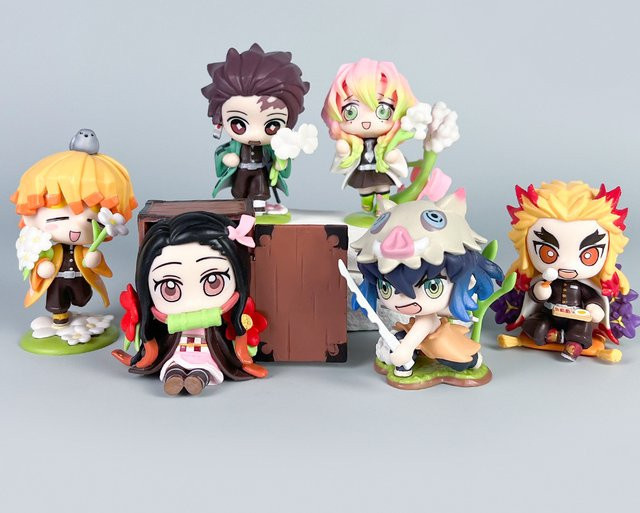 Bandai Kimetsu no Yaiba Dämonentöter Figuren, 6-teiliges Set, PVC - Bild 1