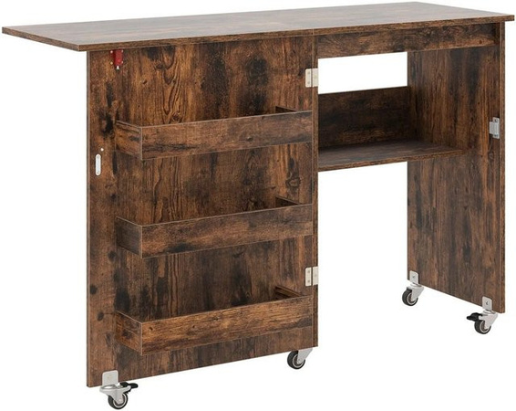 Costway 2 in 1 Schreibtisch und Nähschrank klappbar in Beige