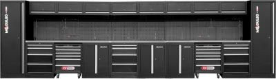 KS Tools Werkstattschrank-System mit Pegboard und Steckdosen, Schwarz, B: 664,0 cm, T: 50,0 cm - Bild 1