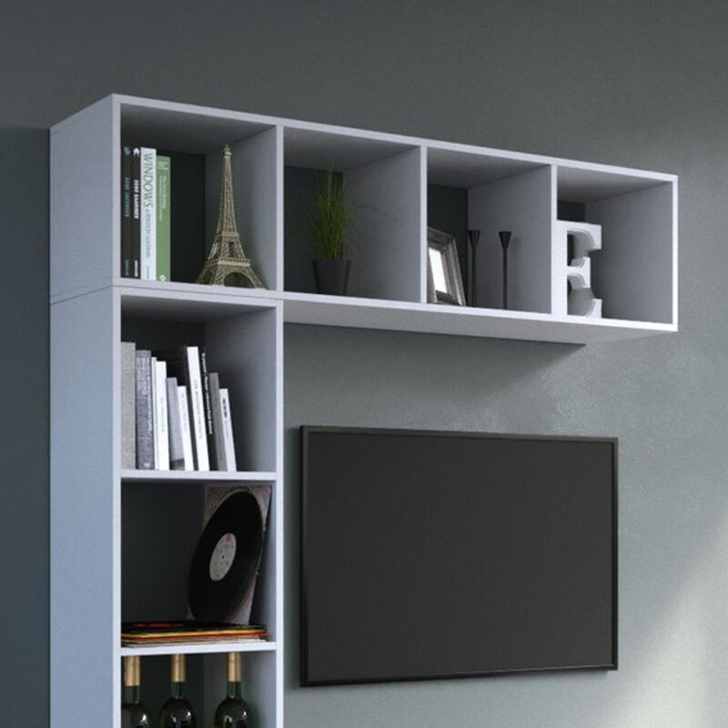 VICCO Raumteiler LUDUS Standregal mit 4 Fächern in Weiß für Büro und Wohnzimmer, B/T/H: 33,8 x 36,8 x 144,9 cm - Bild 2