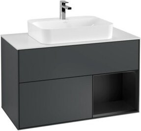 V&B Waschtischunterschrank Finion 100 mit Wandbeleuchtung, lackiert, B/T/H: 100 x 50,1 x 50,1 cm - Bild 1