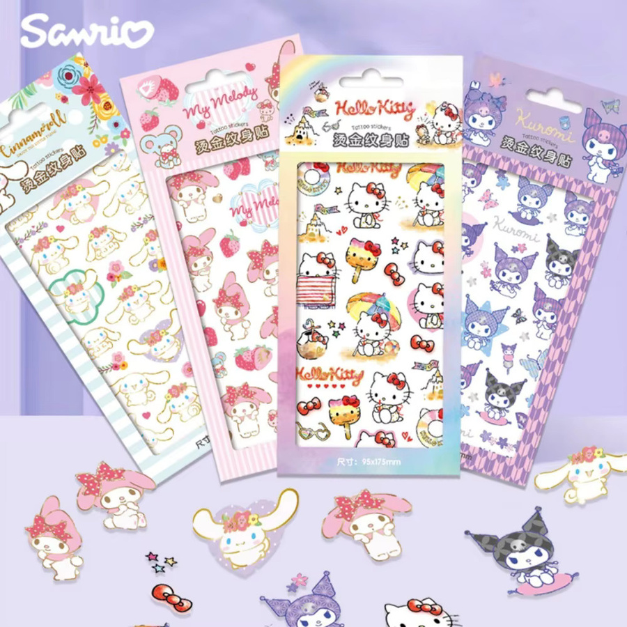 Sanrio Aufkleber, Hello Kitty, Kuromi, Melody, multicolor - Bild 1