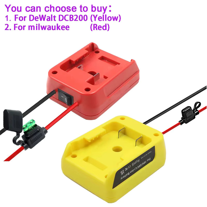 DIY-Adapter für DeWalt 20V und Milwaukee 18V Lithium-Ionen-Akkus mit 30A-Sicherungen für RC-Autos, Spielzeug und Robotik - Bild 1