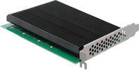 Delock PCIe 5.0 x16 Schnittstellenkarte mit 4x internen M.2 NVMe Steckplätzen und Kühlkörper in Schwarz - Bild 1