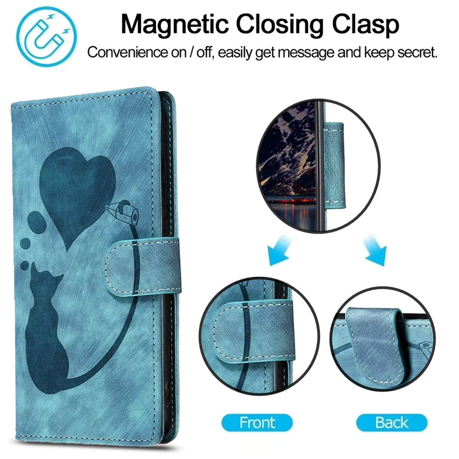 Leder Handy Hülle mit 3D-Tierprägung und magnetischem Flip-Cover für Apple iPhone, Farbe: Lila - Bild 2
