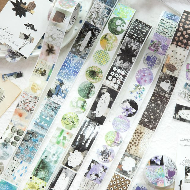 Vintage Patchwork Washi Tape in Multicolour für Collagen und Journaling, Breite: 2,5 cm, Länge: 200 cm - Bild 1