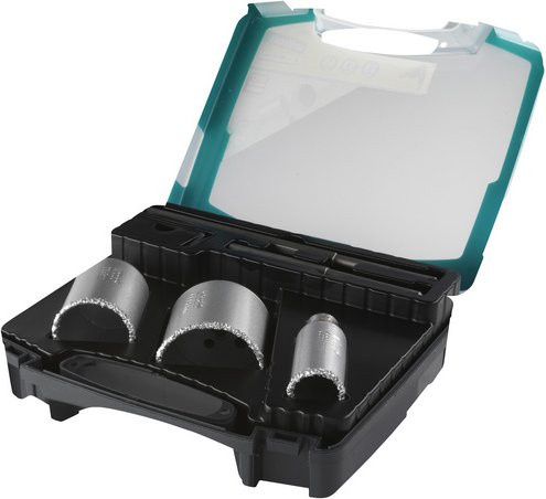 Wolfcraft Lochsägen-Set aus Metall in Silber mit Durchmessern von 68 mm, 53 mm und 33 mm - Bild 1