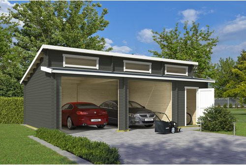 Blockgarage Lasita Maja Hawaii in Grün mit Außenmaß B: 820 cm x T: 579,6 cm - Bild 1