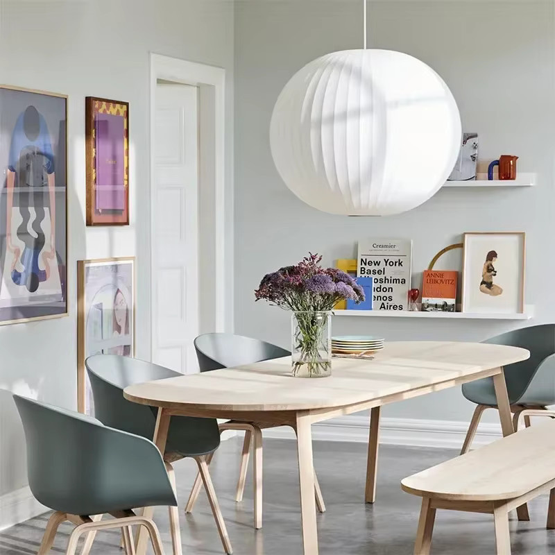 ZCTOP Pendelleuchte in Weiß im skandinavischen Design aus Stoff für Wohnzimmer, Küche und Schlafzimmer - Bild 2