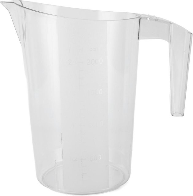 CosyHome Messbecher aus Kunststoff mit klarer Skala und schräger Öffnung, stapelbar, transparent/weiß - Bild 1