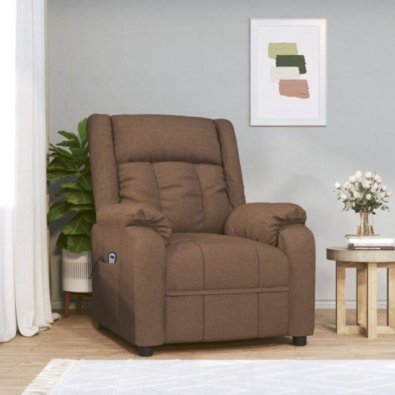 Elektrischer Relaxsessel von Vidaxl in Braun aus Stoff und Metall - Bild 1