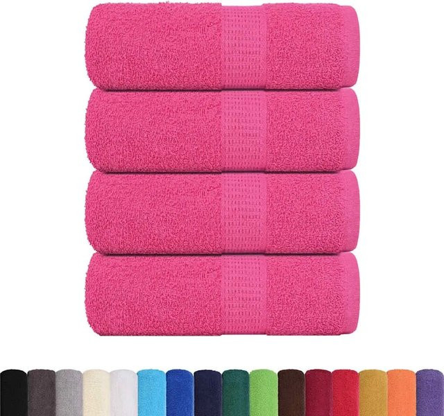 vidaXL FROGN Waschhandtücher 4er-Set Rosa aus 100% Baumwolle, B/H: 30 x 30 cm - Bild 1