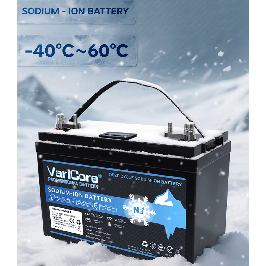 VariCore 12V 80Ah Natrium-Ionen-Speicherbatterie mit aktivem BMS Equalizer, kältebeständig bis -40°C, Farbe: Schwarz - Bild 2